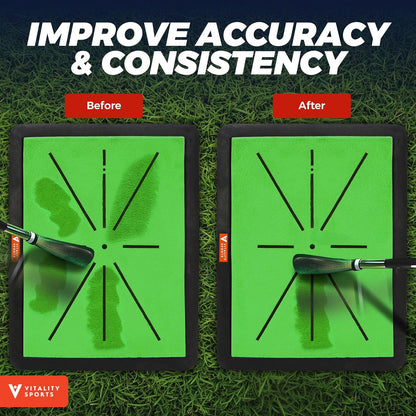 Premium Golf Hitting Mat - Golf Swing Path Trainer & Divot Board, Outdoor Indoor Practice Mat, Golf Swing Detection & Training Impact Mat for Golfers.