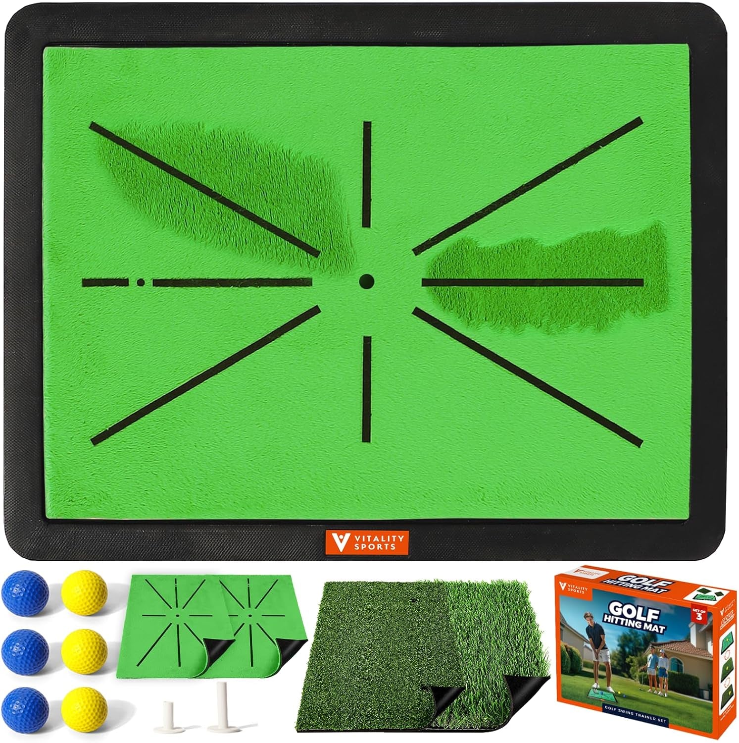 Premium Golf Hitting Mat - Golf Swing Path Trainer & Divot Board, Outdoor Indoor Practice Mat, Golf Swing Detection & Training Impact Mat for Golfers.