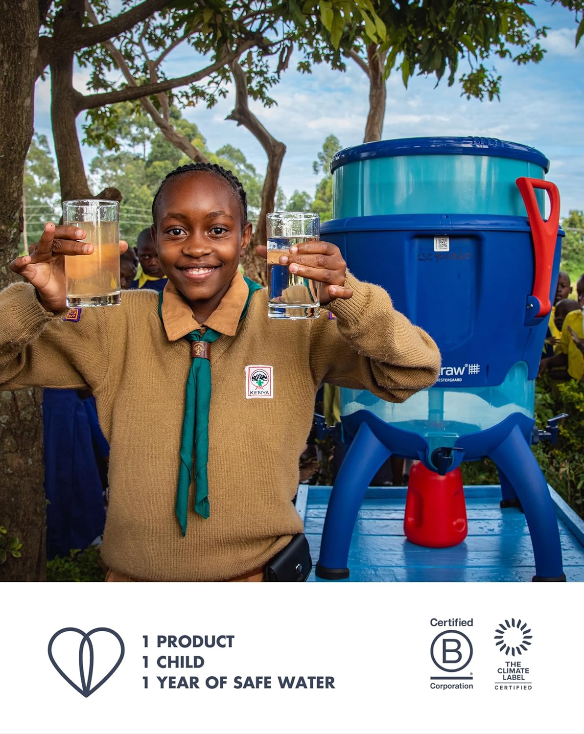 Lifestraw Personal Water Filter for Hiking, Camping, Travel, and Emergency Preparedness, Blue, Stocking Stuffers, for Men and Women