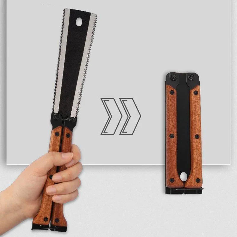 Multifunctional Folding Butterfly Saw Household Small Hand-Held Logging Saw Woodworking Tool Saw Double-Sided Grinding Hand Saw